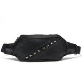 Men's Leather Belt Bag Rivet Messenger Multi-function Small Bag