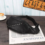 Men's Leather Belt Bag Rivet Messenger Multi-function Small Bag