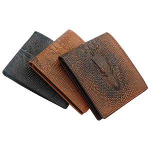Men's Crocodile Pattern PU Multi-card Wallet