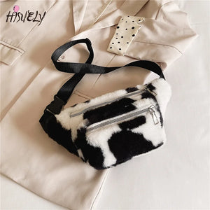Plush Waist Bag Large-Capacity Portable Crossbody Chest Bag