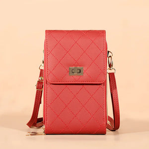 Women's Long Clutch Purse Lock Buckle Zipper Shoulder Bag