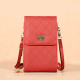 Women's Long Clutch Purse Lock Buckle Zipper Shoulder Bag