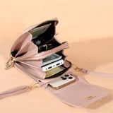 Women's Long Clutch Purse Lock Buckle Zipper Shoulder Bag