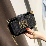 Women's Sequined Small Shoulder Bag with Chain - C001