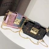 Women's Sequined Small Shoulder Bag with Chain - C001