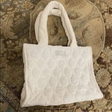 Suede Large Tote Bag Women Handbag Embroidered High-Capacity Shoulder Bag