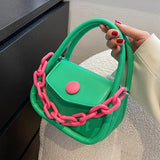 Acrylic Thick Chain Women's Bag Stitching Contrast Shoulder Bag