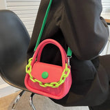 Acrylic Thick Chain Women's Bag Stitching Contrast Shoulder Bag