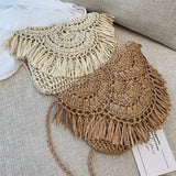 Tassel Paper Bag Hand Woven Beach Bag Female Purse
