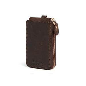 Vintage Leather Key Case Flip Cover Brown