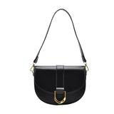 Semicircle Saddle Bag PU Leather Handbags Underarm Small Round Bag