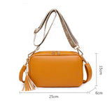 Orange Leather Crossbody Bag For Female Portable Casual Hobos Chest