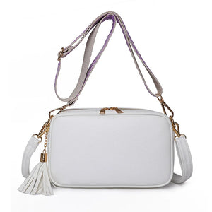 Orange Leather Crossbody Bag For Female Portable Casual Hobos Chest