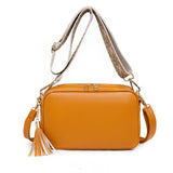Orange Leather Crossbody Bag For Female Portable Casual Hobos Chest
