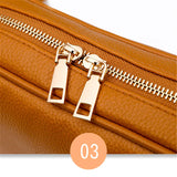 Orange Leather Crossbody Bag For Female Portable Casual Hobos Chest