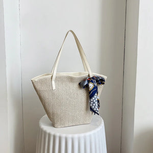 Temperament Ladies Straw Woven Shoulder Bag Retro Handbag Tote Bag
