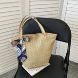 Temperament Ladies Straw Woven Shoulder Bag Retro Handbag Tote Bag