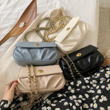 Urban One-Shoulder Chain Fold Cloud Messenger Lady Bag