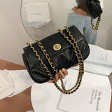 Urban One-Shoulder Chain Fold Cloud Messenger Lady Bag