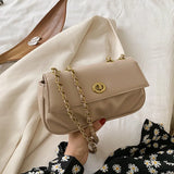 Urban One-Shoulder Chain Fold Cloud Messenger Lady Bag