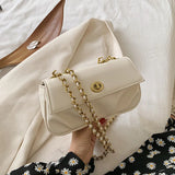 Urban One-Shoulder Chain Fold Cloud Messenger Lady Bag