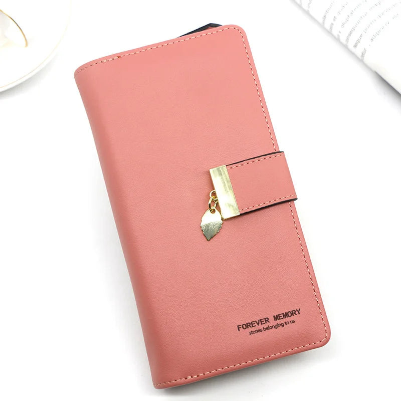 Women's Leaf Hollow Zipper Wallet Phone Bag Hand Bag Zero Wallet
