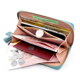 Women's Leather Purse with Contrast Zipper