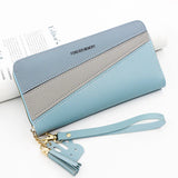 Women's Leather Purse with Contrast Zipper