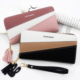 Women's Leather Purse with Contrast Zipper