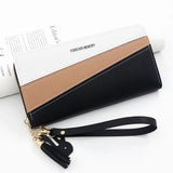 Women's Leather Purse with Contrast Zipper