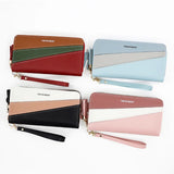 Women's Leather Purse with Contrast Zipper