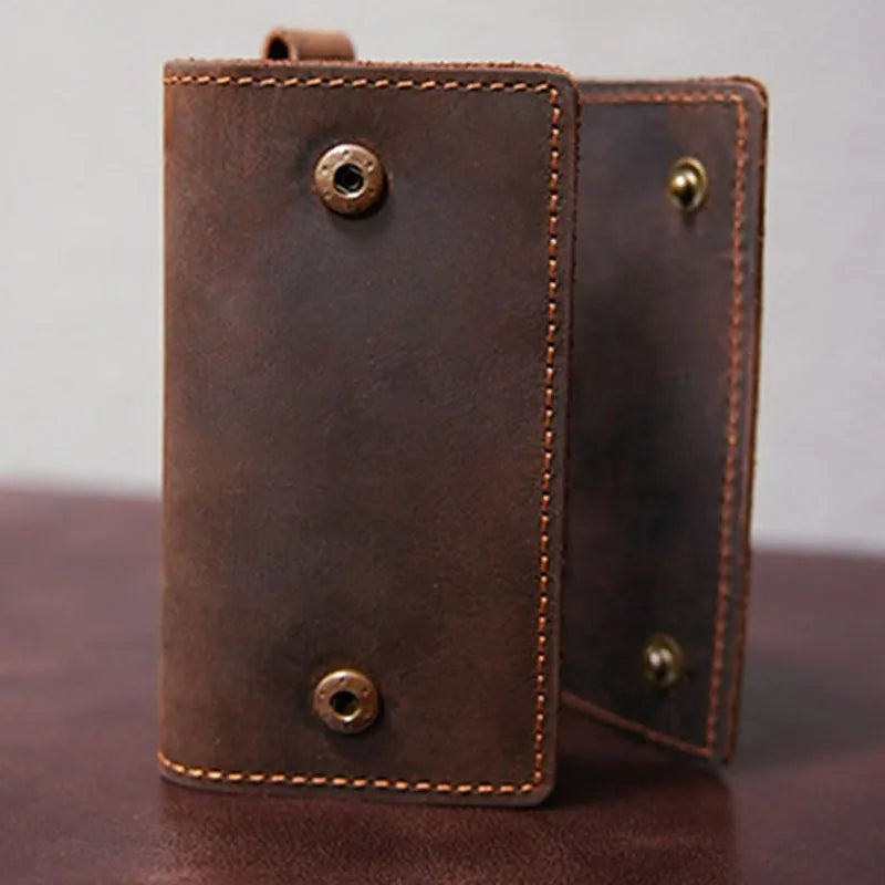 Vintage Men's Cowhide Key Bag Multi-functional Crazy Horse