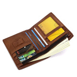 Vintage Men's Wallet with Plant Tanned Leather Anti-Theft RFID-Blocking Cowhide