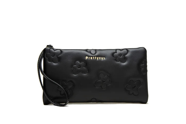 Women's Long Zipper PU Wallet Wrist Handbag