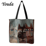 Women's Canvas Shoulder Bag Double-sided Printing Large Capacity Mother Bag