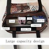 Women's Canvas Shoulder Bag Double-sided Printing Large Capacity Mother Bag
