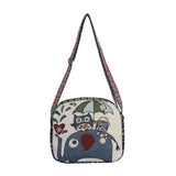 Women's Owl Messenger Bag Embroidered Ethnic Shoulder Bag