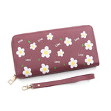 Women's Flower Print Long Wallet Zipper Bag Change Purse