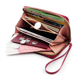 Women's Flower Print Long Wallet Zipper Bag Change Purse