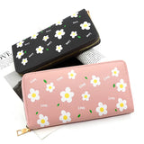 Women's Flower Print Long Wallet Zipper Bag Change Purse