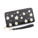 Women's Flower Print Long Wallet Zipper Bag Change Purse