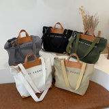 Women's Canvas Shoulder Bag with Adjustable Strap