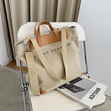 Women's Canvas Shoulder Bag with Adjustable Strap