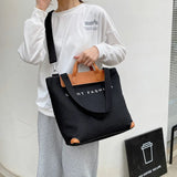 Women's Canvas Shoulder Bag with Adjustable Strap