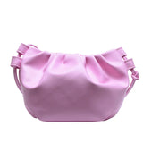 Women's Wrinkled Net Red Shoulder Bag Cloud Messenger Bag