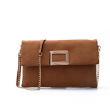 Matte Leather Large Capacity Clutch Bag Chain Messenger Packet