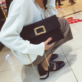 Matte Leather Large Capacity Clutch Bag Chain Messenger Packet