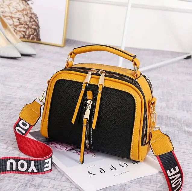 Women's Crossbody Bag with Belt Decoration