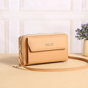Women's Messenger Bag Shoulder Bag Double Zipper Mobile Phone Bag