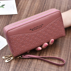 Large Capacity Women's Double Zipper Hand Holding Purse